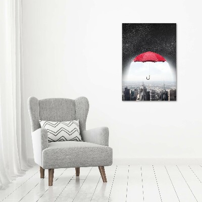 Tableau en acrylique Parapluie sur la ville