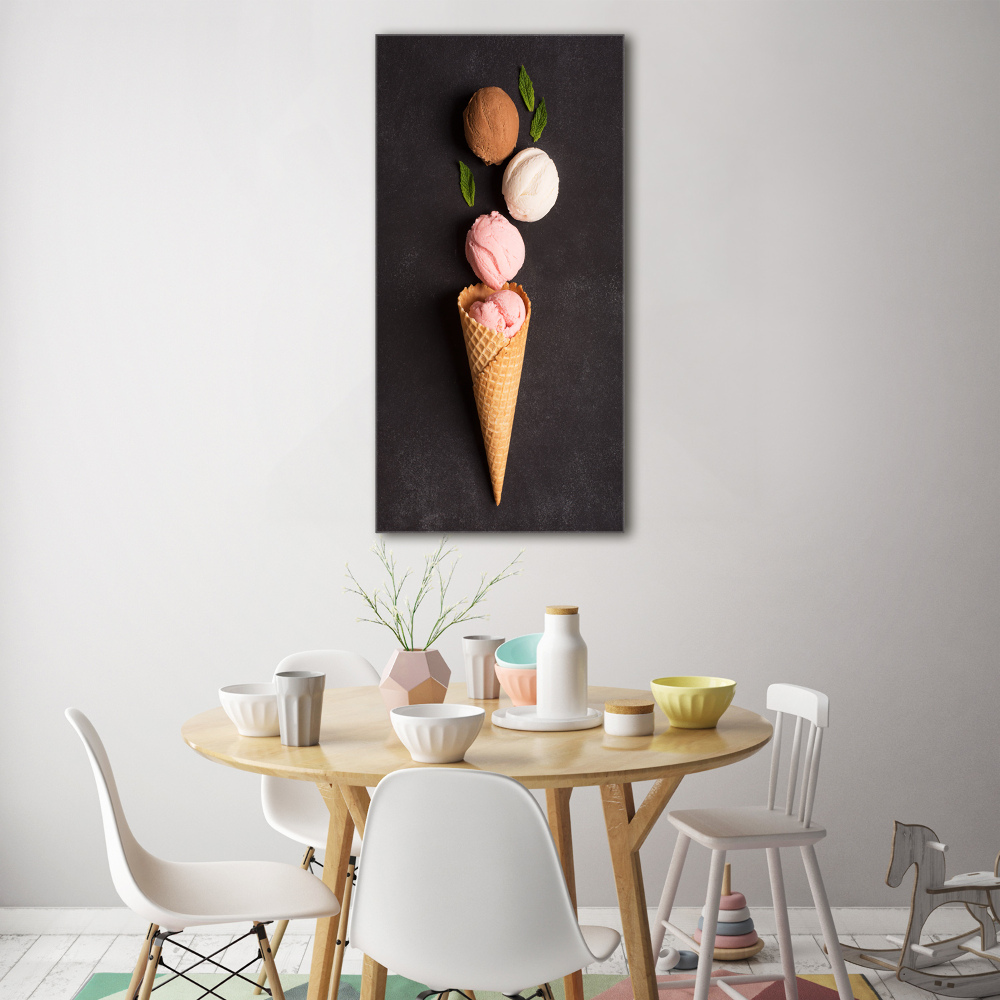 Acrylique tableau Glace en gaufrette