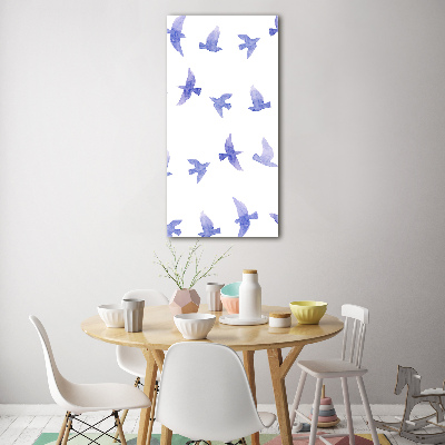 Tableau sur verre acrylique Hirondelles bleues