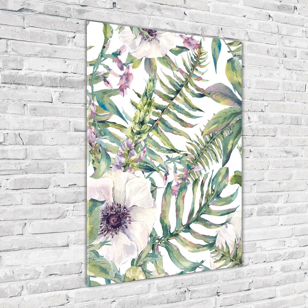 Tableau verre acrylique Feuilles tropicales