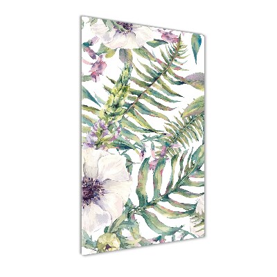 Tableau verre acrylique Feuilles tropicales