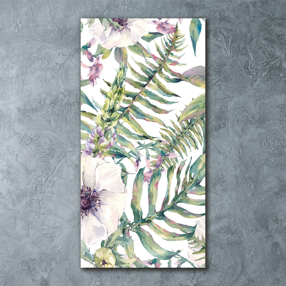 Tableau verre acrylique Feuilles tropicales