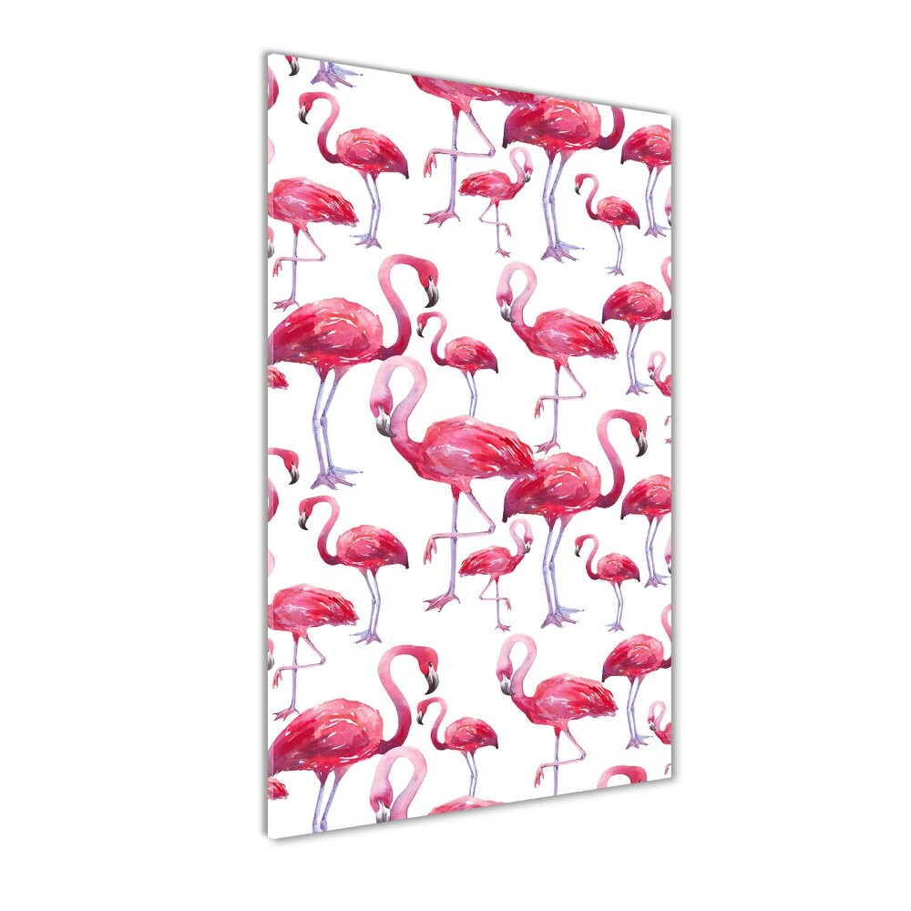 Tableau verre acrylique Flamants