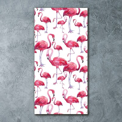 Tableau verre acrylique Flamants