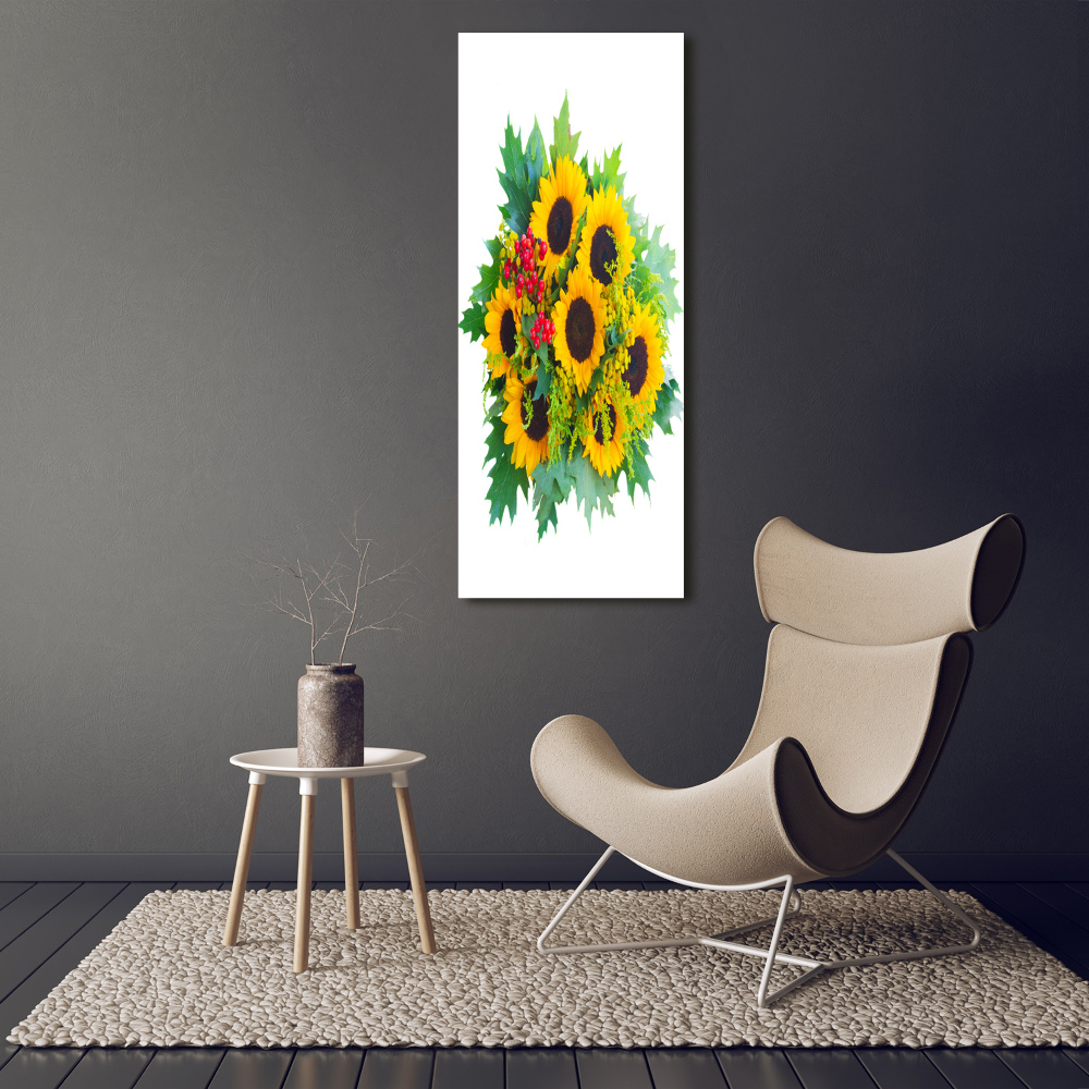 Tableau verre acrylique Bouquet de tournesols