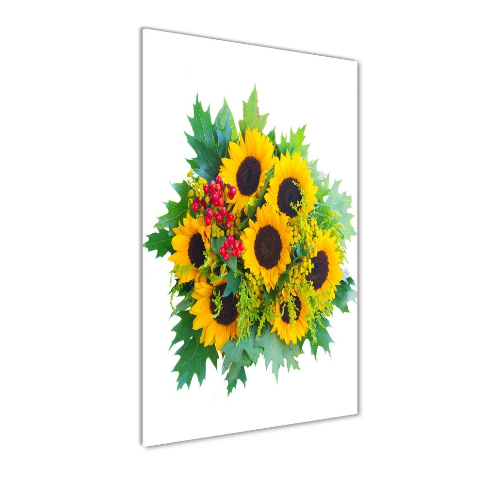 Tableau verre acrylique Bouquet de tournesols