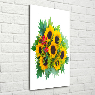 Tableau verre acrylique Bouquet de tournesols