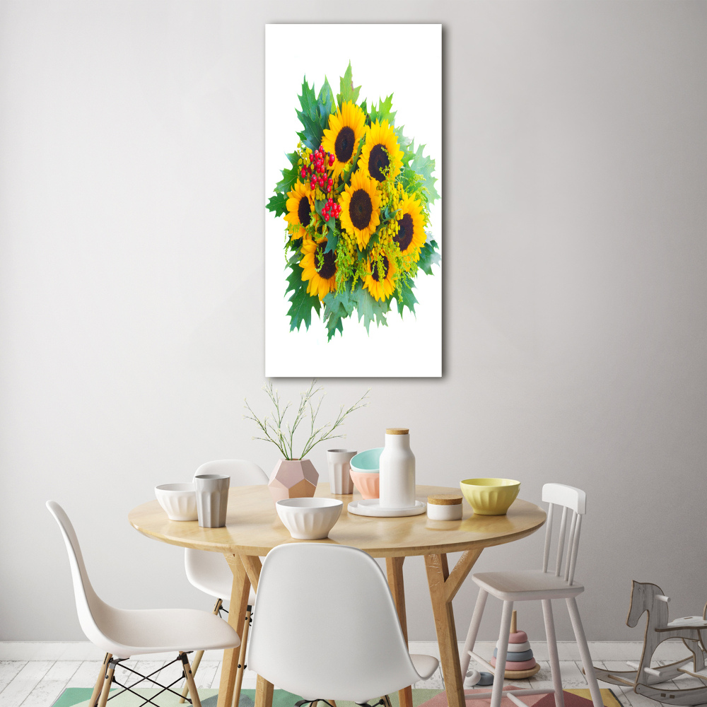 Tableau verre acrylique Bouquet de tournesols