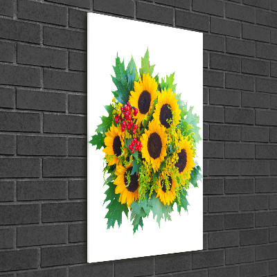 Tableau verre acrylique Bouquet de tournesols