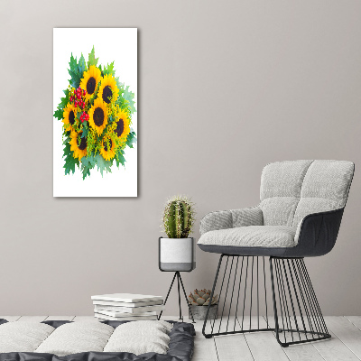 Tableau verre acrylique Bouquet de tournesols