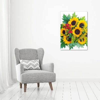 Tableau verre acrylique Bouquet de tournesols