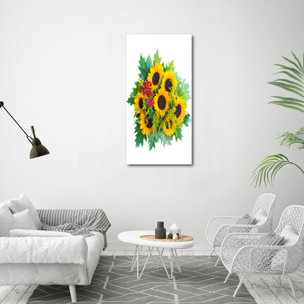 Tableau verre acrylique Bouquet de tournesols