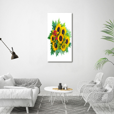 Tableau verre acrylique Bouquet de tournesols