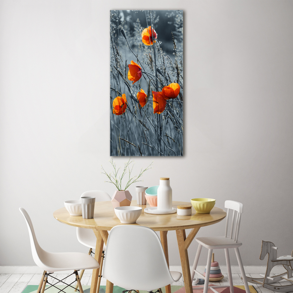 Acrylique tableau Coquelicots des champs