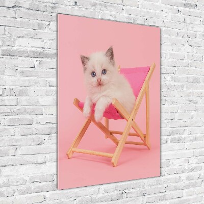 Tableau acrylique Chat dans une chaise longue