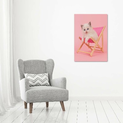 Tableau acrylique Chat dans une chaise longue