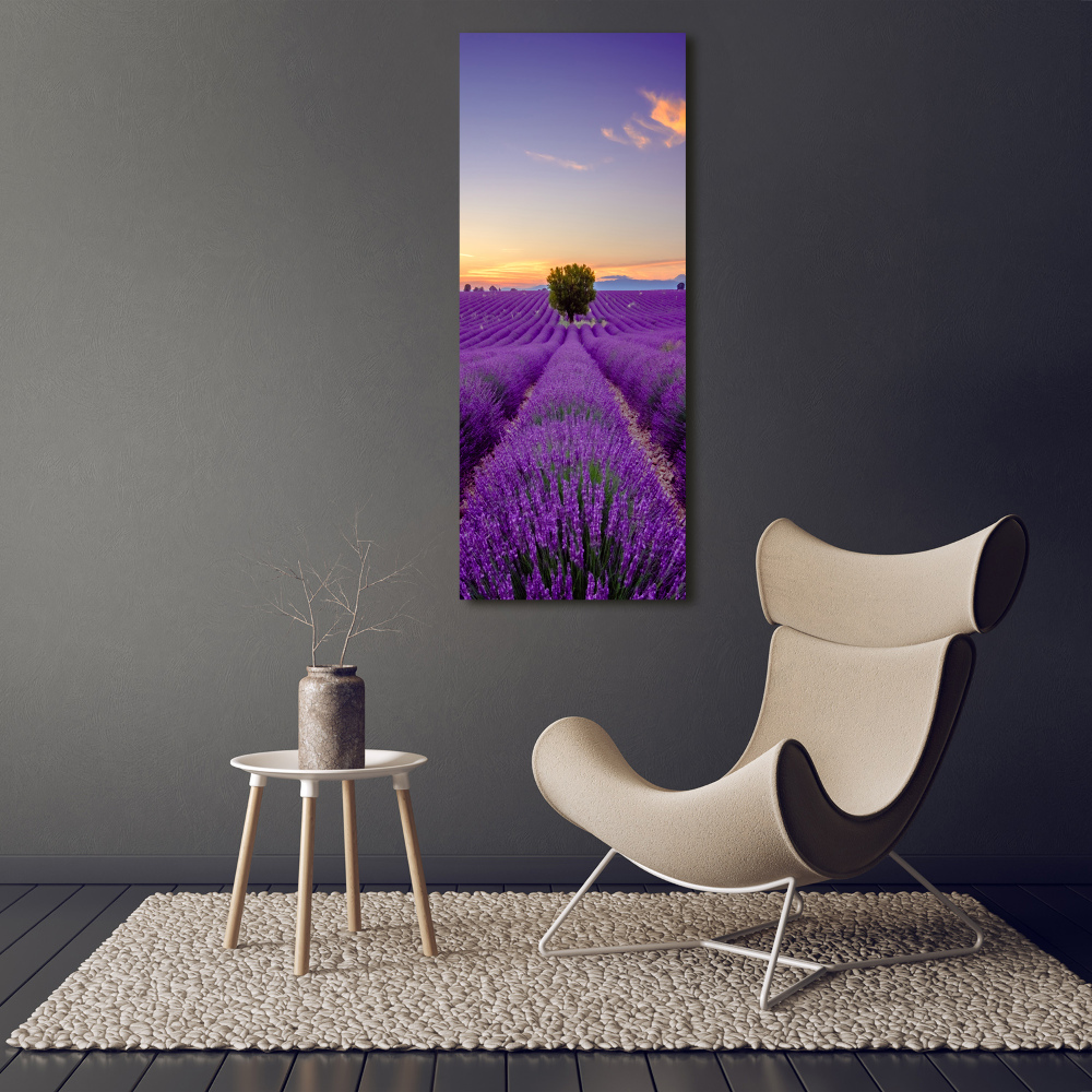 Acrylique tableau Champ de lavande violette