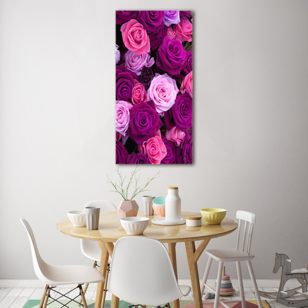 Tableau acrylique Roses roses