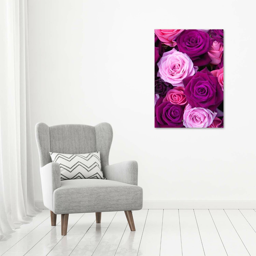 Tableau acrylique Roses roses