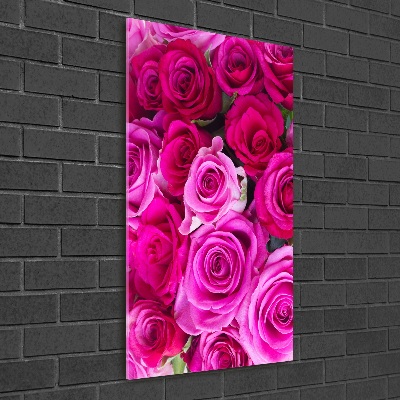 Acrylique tableau Roses roses