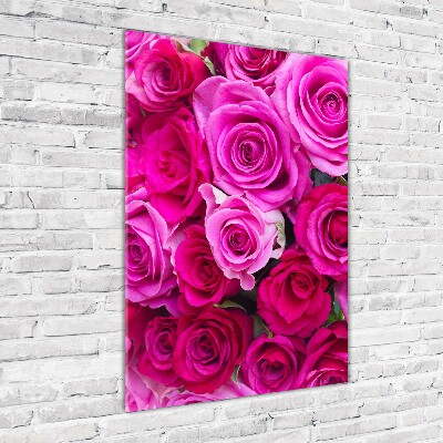 Acrylique tableau Roses roses