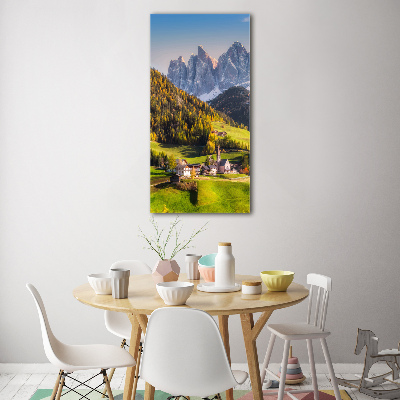 Tableau verre acrylique Petite ville dans les montagnes