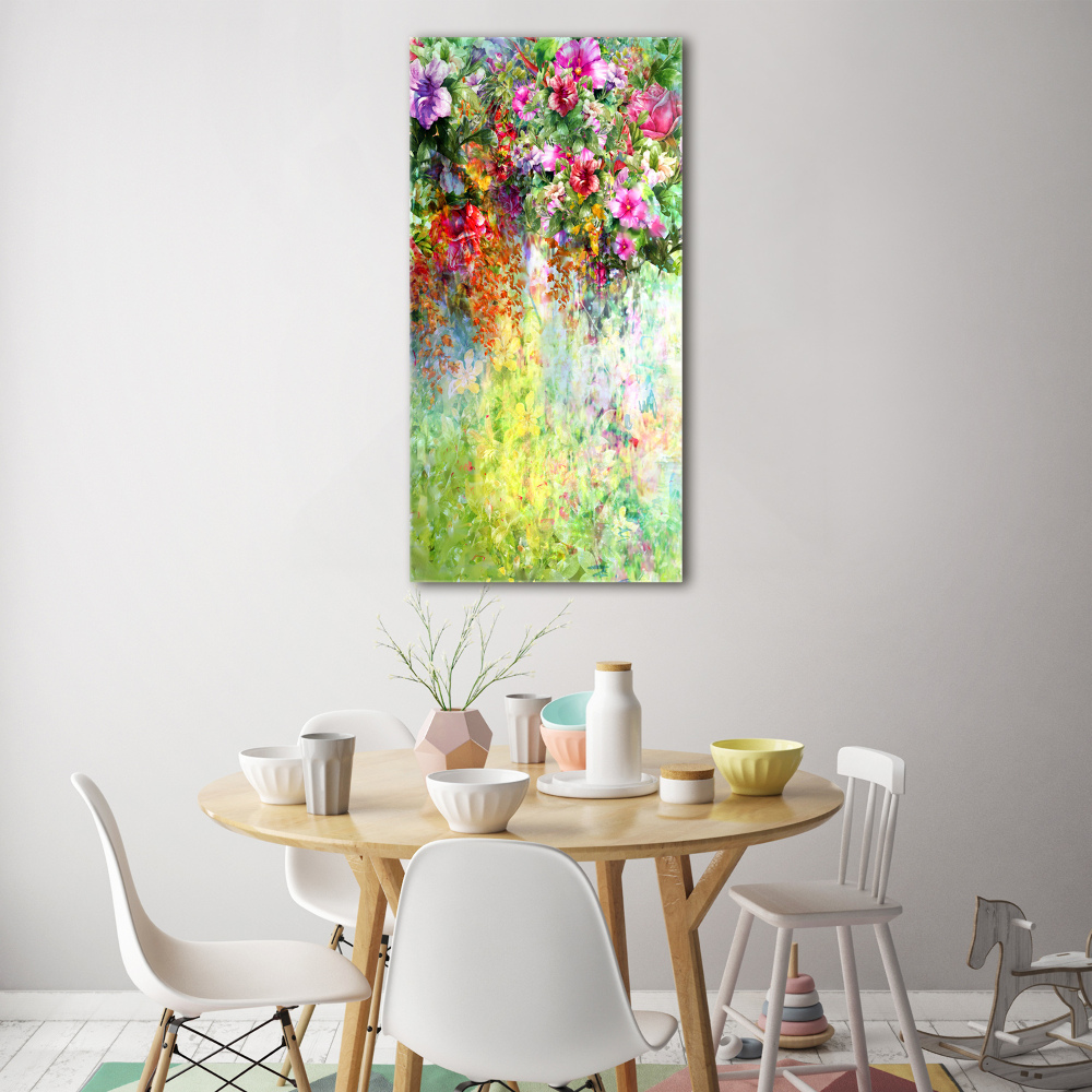 Tableau acrylique Fleurs colorées plantes