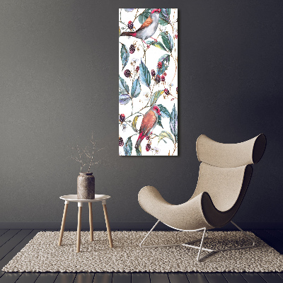 Tableau verre acrylique Oiseaux et mûres