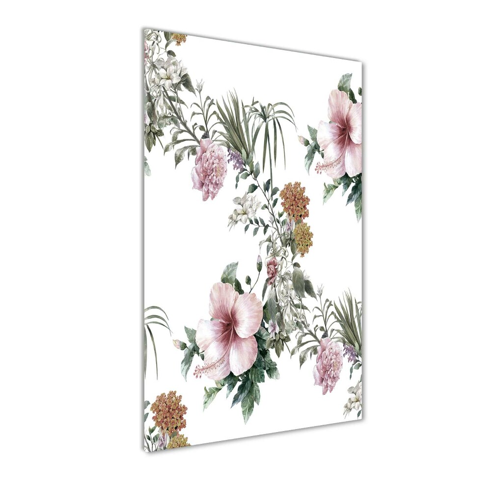 Tableau sur verre acrylique Les fleurs tropicales