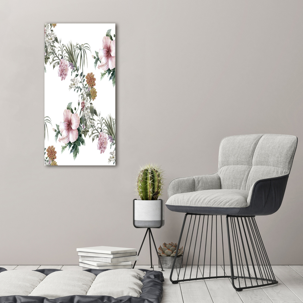 Tableau sur verre acrylique Les fleurs tropicales