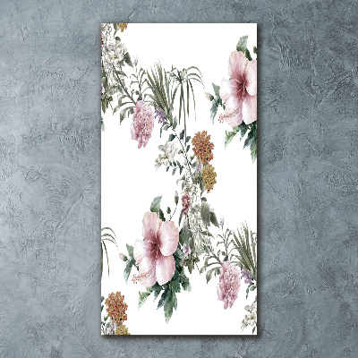 Tableau sur verre acrylique Les fleurs tropicales