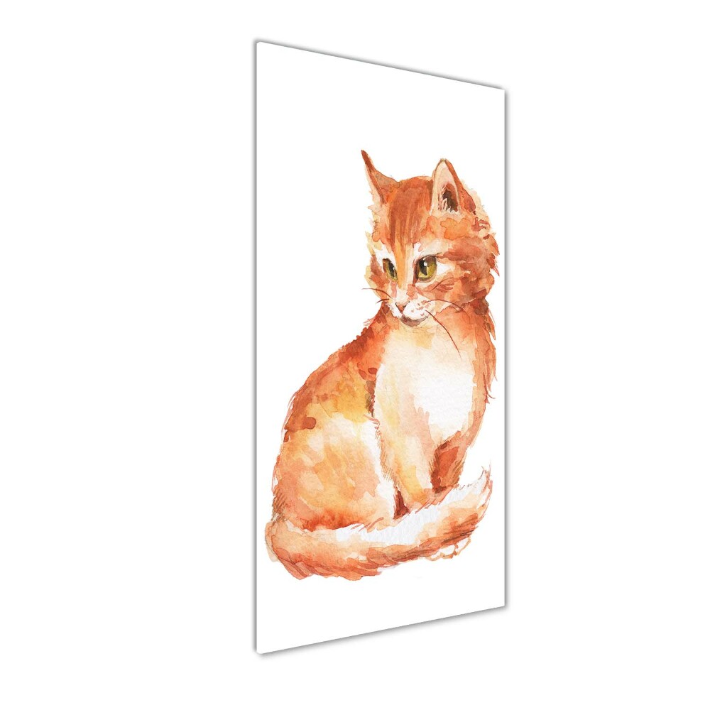 Tableau sur verre acrylique Chat rouge