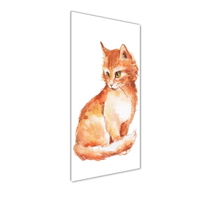 Tableau sur verre acrylique Chat rouge