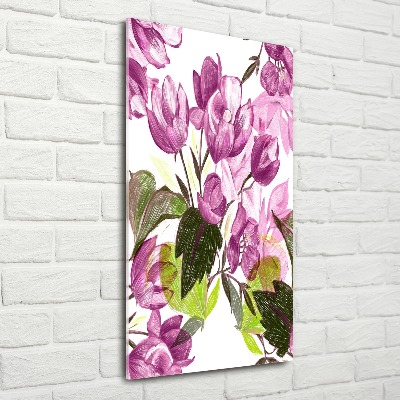 Tableau acrylique Fleurs violettes