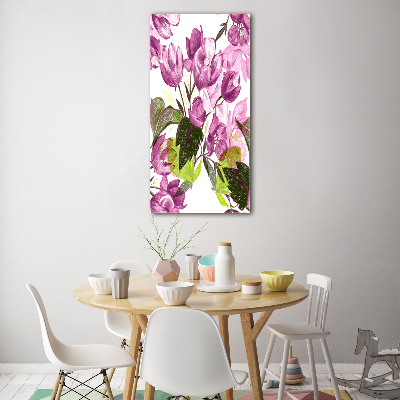 Tableau acrylique Fleurs violettes