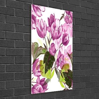 Tableau acrylique Fleurs violettes