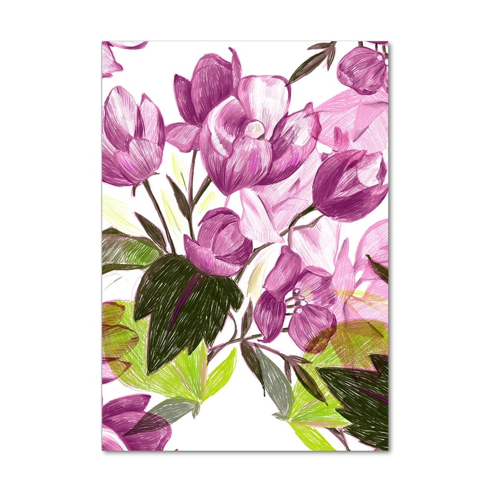 Tableau acrylique Fleurs violettes