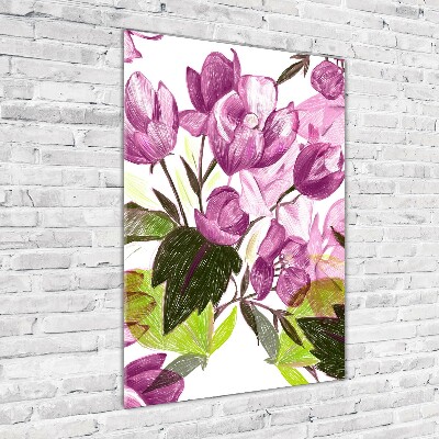 Tableau acrylique Fleurs violettes