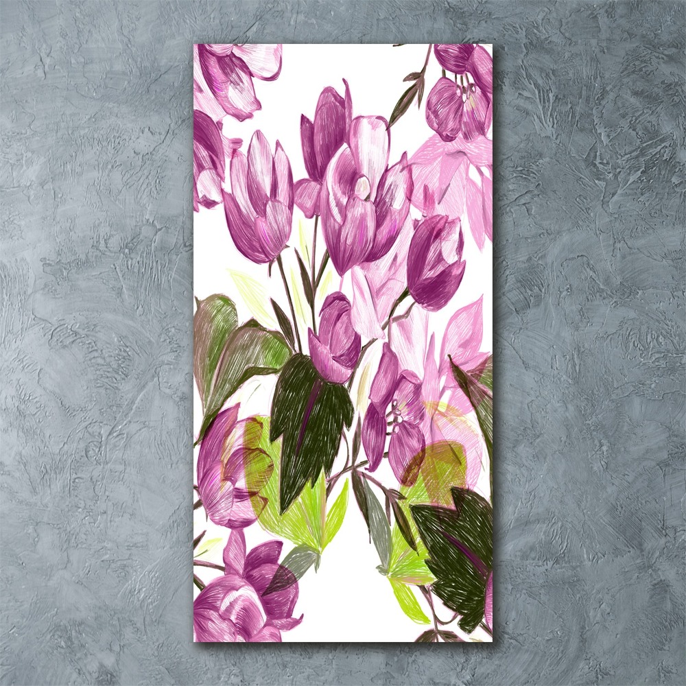 Tableau acrylique Fleurs violettes