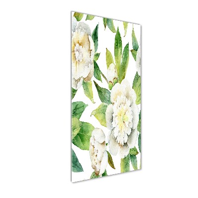 Tableau verre acrylique Pivoines fleurs