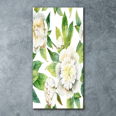 Tableau verre acrylique Pivoines fleurs