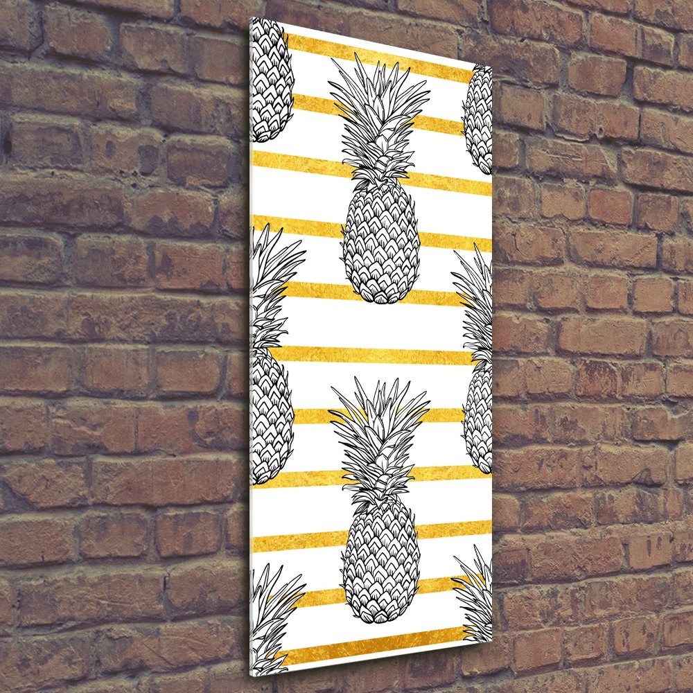 Tableau verre acrylique Ananas rayés