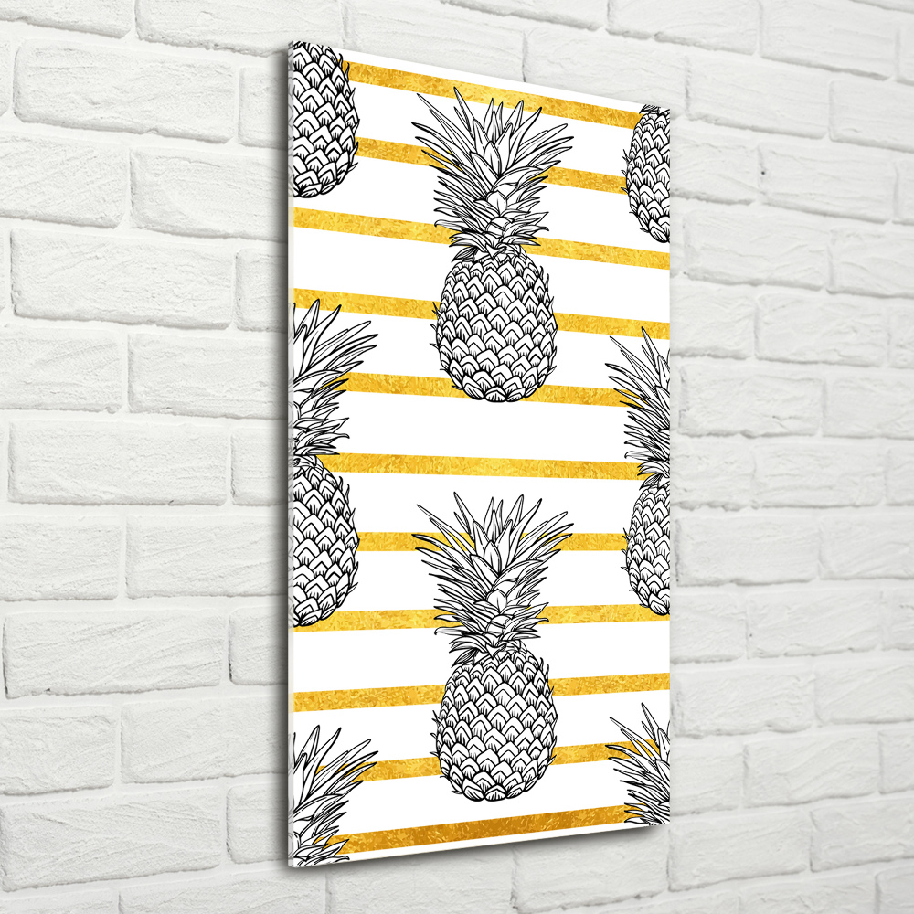 Tableau verre acrylique Ananas rayés