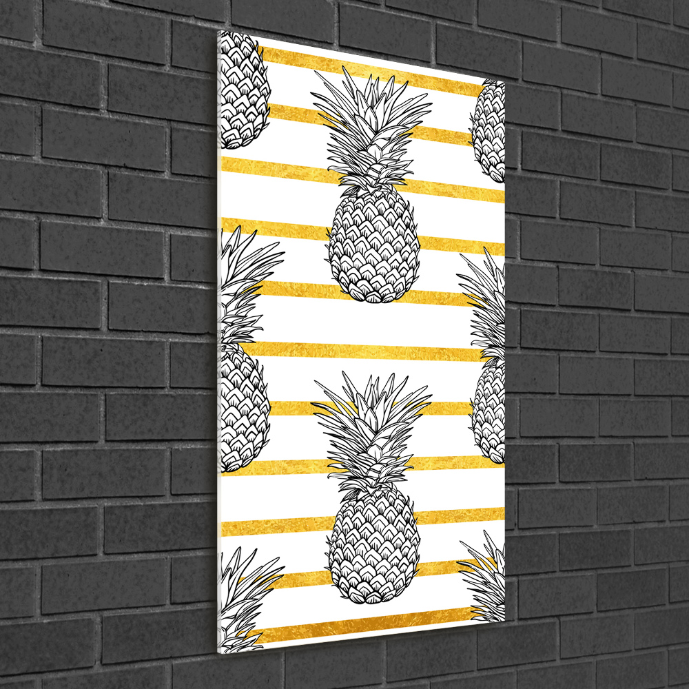 Tableau verre acrylique Ananas rayés