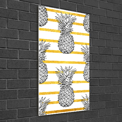 Tableau verre acrylique Ananas rayés