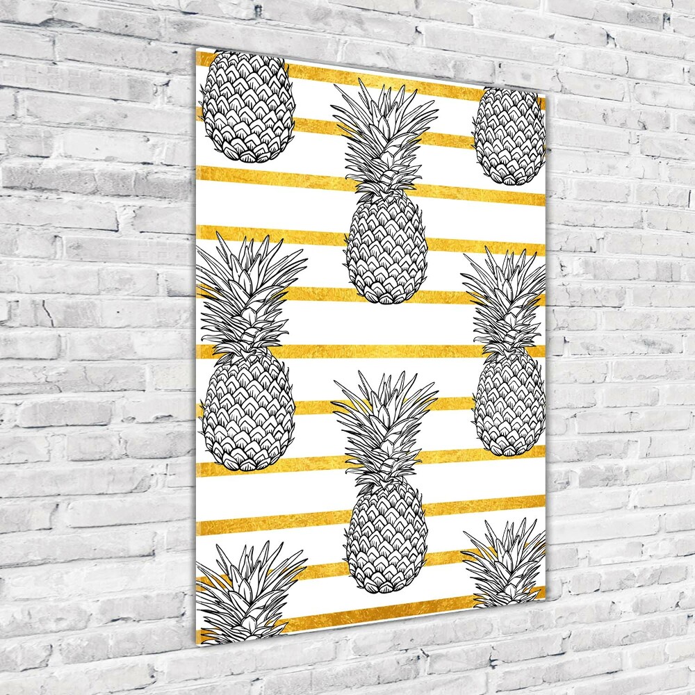 Tableau verre acrylique Ananas rayés