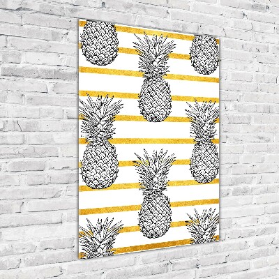 Tableau verre acrylique Ananas rayés