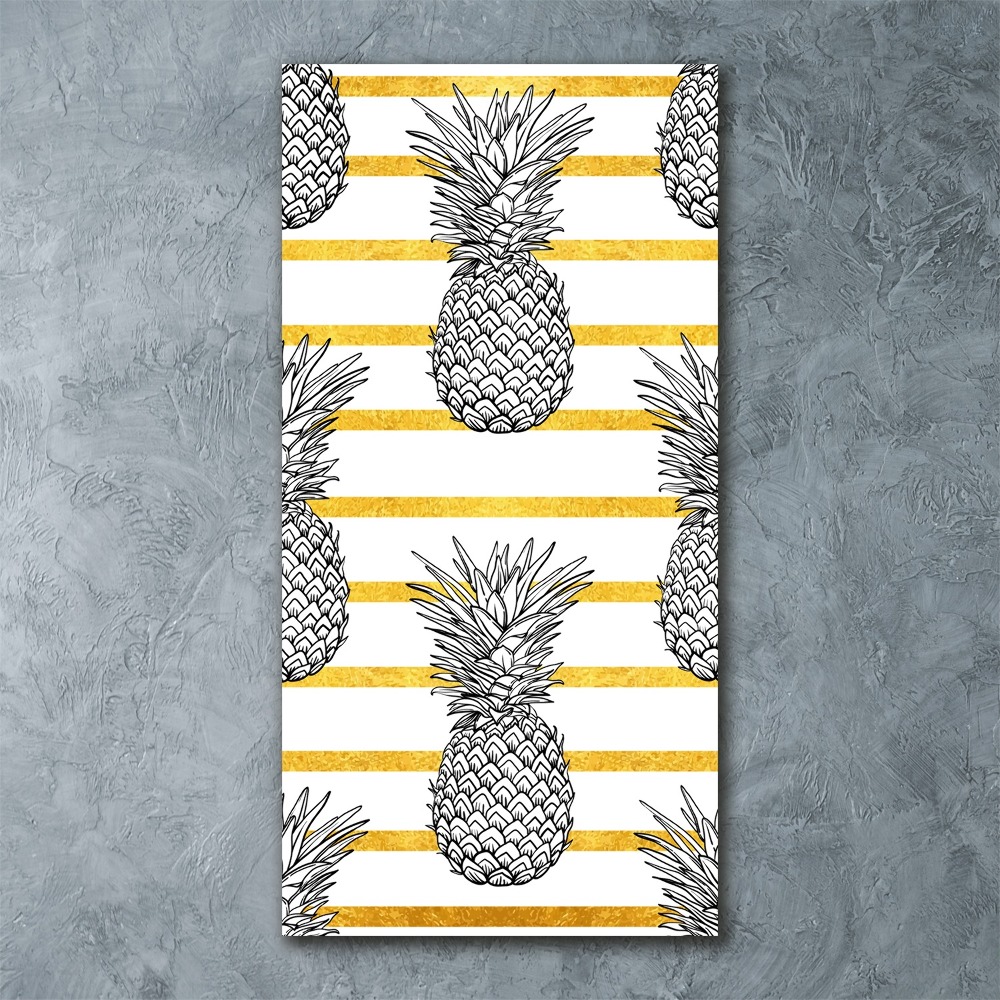 Tableau verre acrylique Ananas rayés