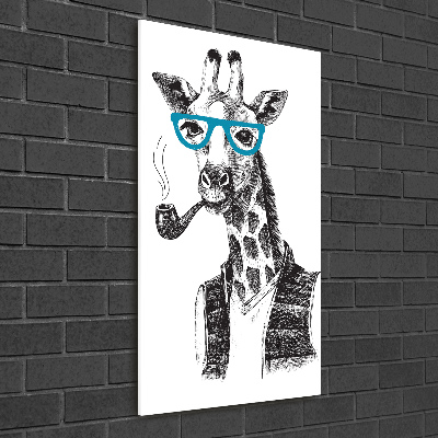 Acrylique tableau Girafes en lunettes