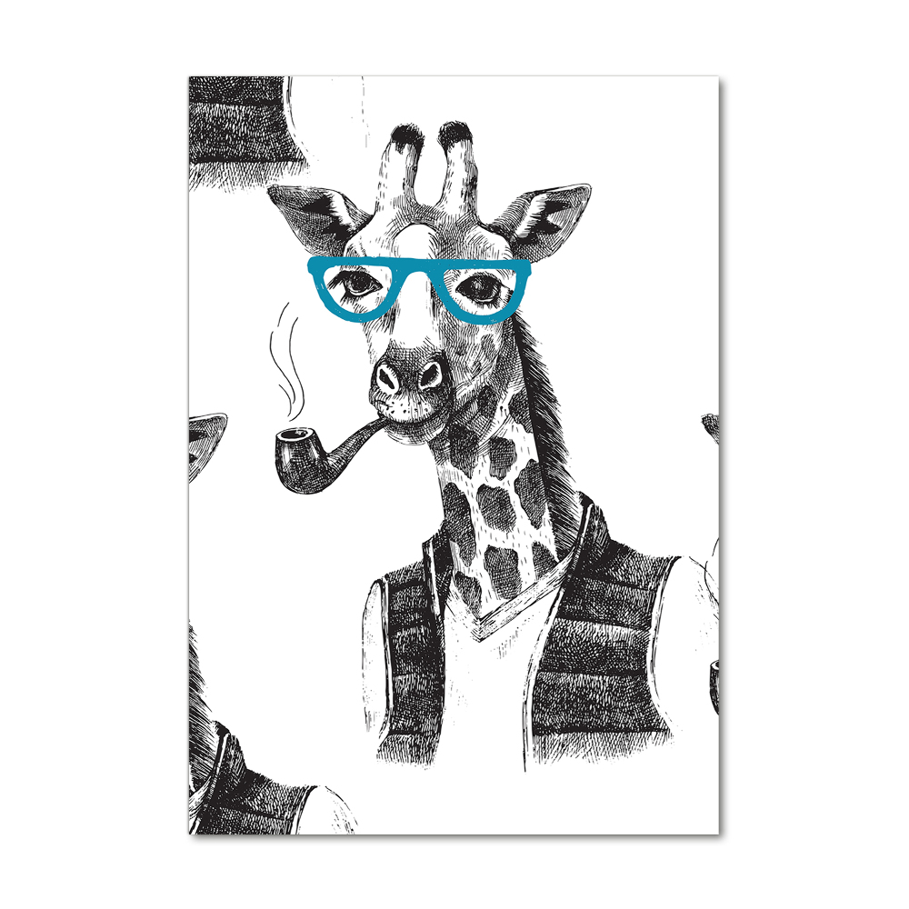 Acrylique tableau Girafes en lunettes